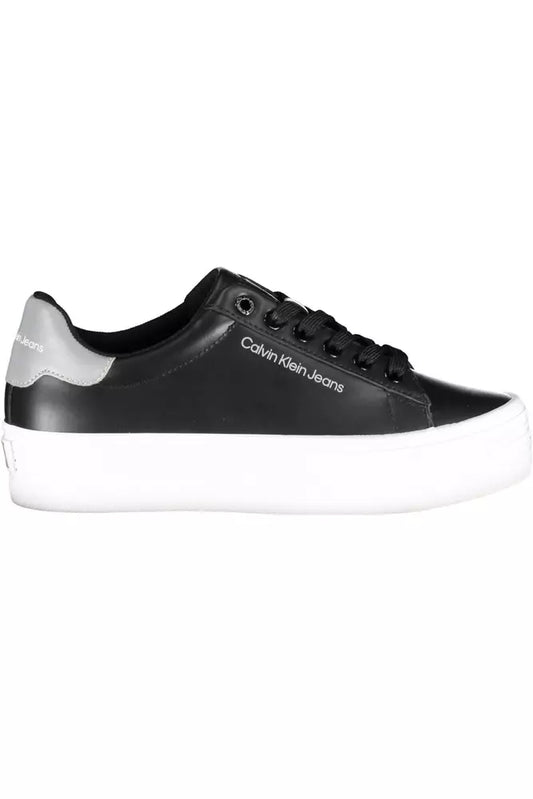 Black Leather Women Sneaker