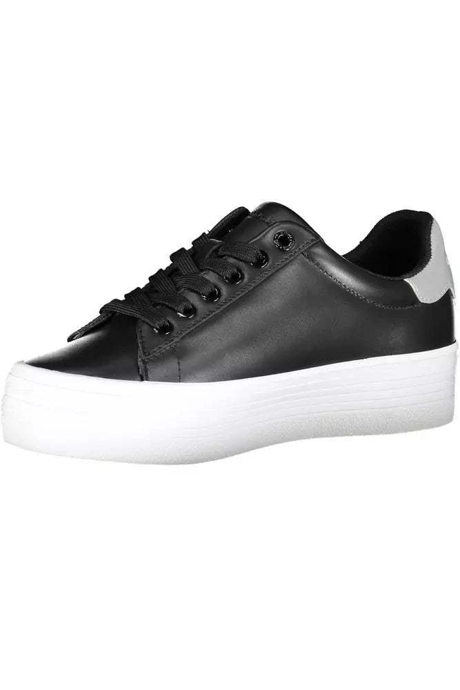 Black Leather Women Sneaker