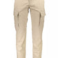 Beige Cotton Men Trouser