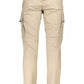 Beige Cotton Men Trouser