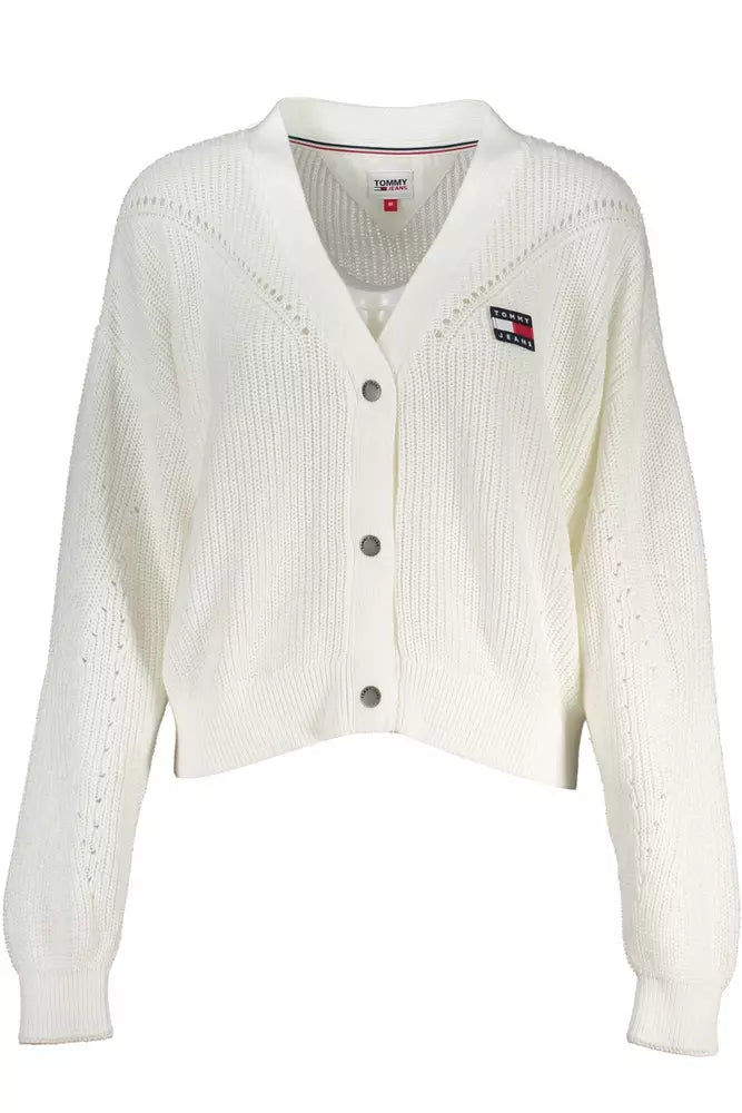 White Cotton Women Cardigan