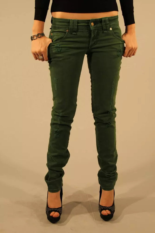 Green Cotton Women Jean