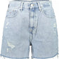 Light Blue Cotton Women Short