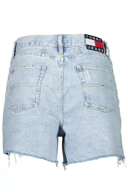Light Blue Cotton Women Short