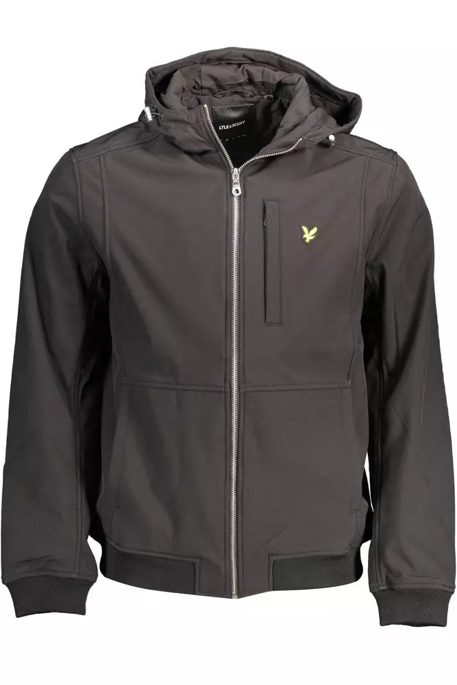 Black Polyester Men Jacket