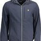 Blue Polyester Men Jacket