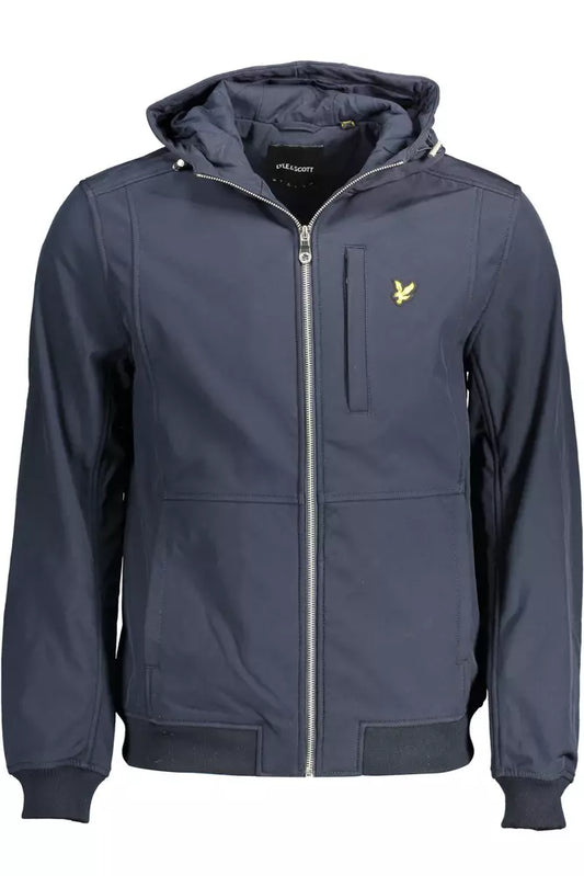 Blue Polyester Men Jacket