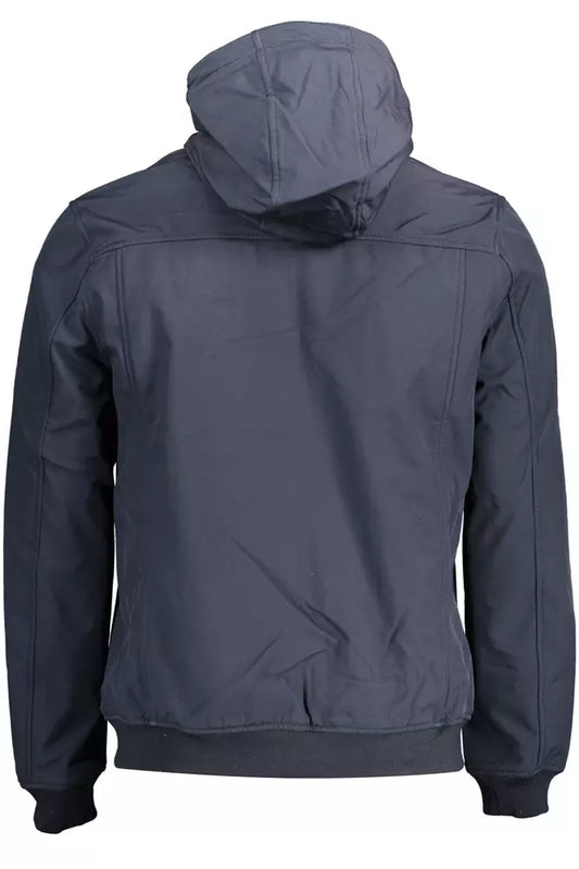 Blue Polyester Men Jacket