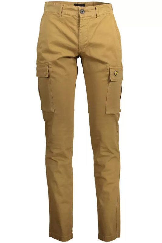 Beige Cotton Men Pant