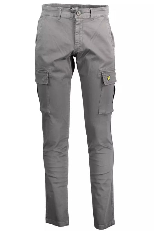 Gray Cotton Men Trouser