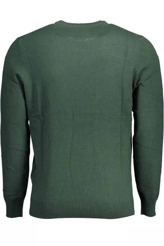 Green Cotton Men Sweater
