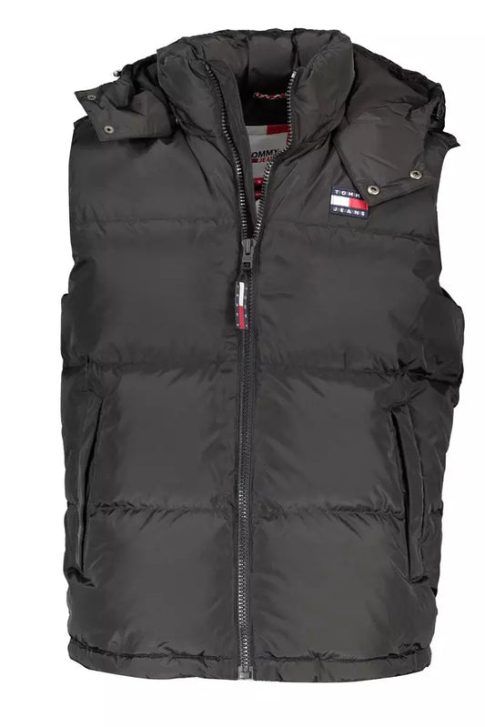 Black Polyester Men Jacket
