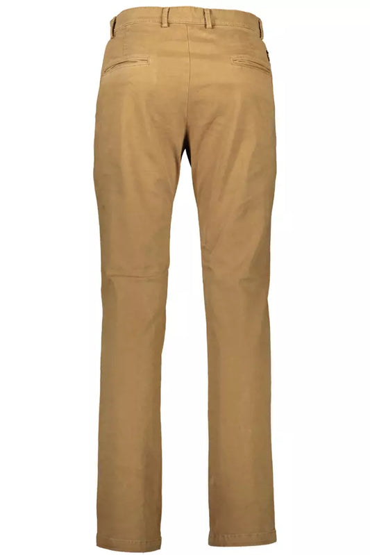 Beige Cotton Men Pant