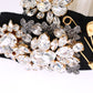 Black Crystal White Hair Parrucchiera Headband Diadem