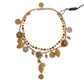 Gold Brass Crystal Logo Pineapple Statement Necklace