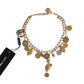 Gold Brass Crystal Logo Pineapple Statement Necklace