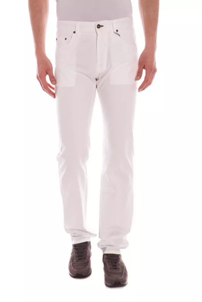 White Cotton Men Pants