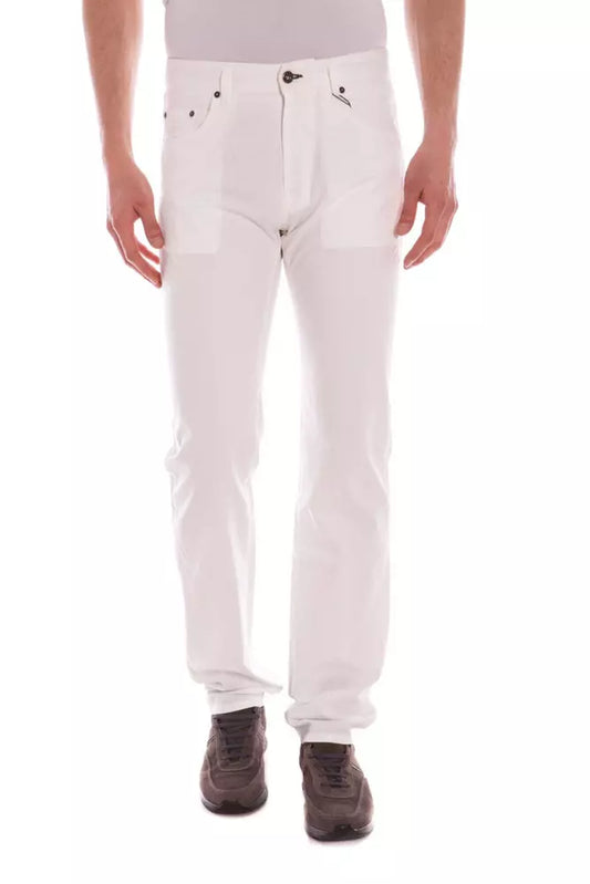 White Cotton Men Pants