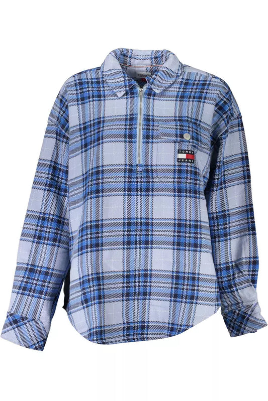 Light Blue Cotton Women Shirt