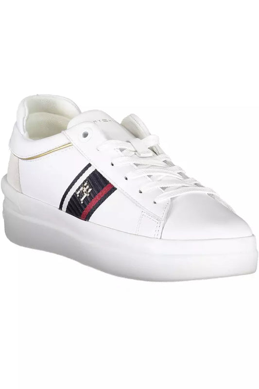 White Polyester Women Sneaker