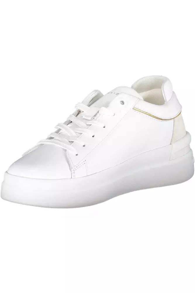 White Polyester Women Sneaker