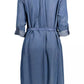 Chic Blue Denim Dress with Waist Belt