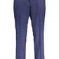 Blue Polyester Men Trouser
