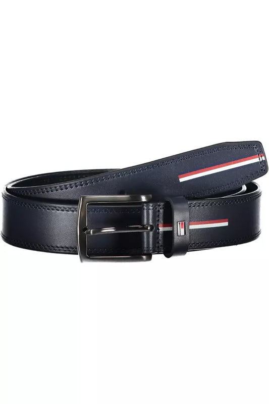 Blue Leather Men Belt