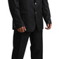 Elegant Black Virgin Wool Martini Suit