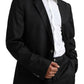 Elegant Black Virgin Wool Martini Suit