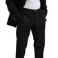 Elegant Black Virgin Wool Martini Suit