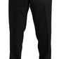 Elegant Black Virgin Wool Martini Suit