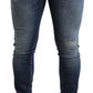 Elegant Blue Wash Skinny Denim Jeans