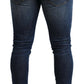 Elegant Blue Wash Skinny Denim Jeans