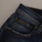 Elegant Blue Wash Skinny Denim Jeans