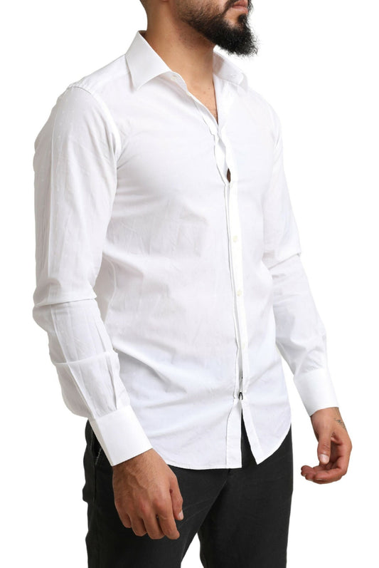 Elegant White Slim Fit Dress Shirt