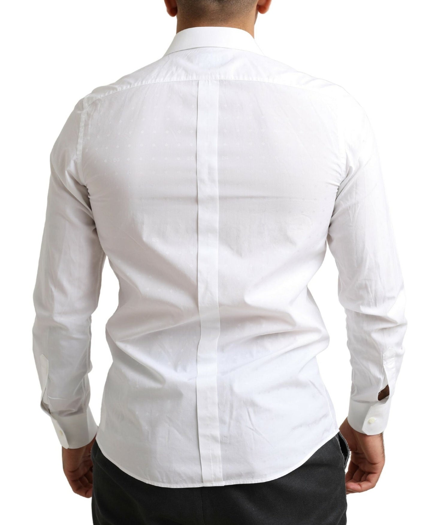 Elegant White Slim Fit Dress Shirt