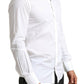 Elegant White Cotton Martini Dress Shirt