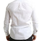 Elegant White Cotton Martini Dress Shirt