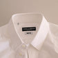 Elegant White Cotton Martini Dress Shirt