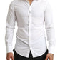 Elegant Slim Fit White Cotton Dress Shirt