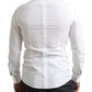 Elegant Slim Fit White Cotton Dress Shirt