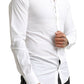 Elegant Slim Fit White Cotton Dress Shirt