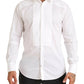 Elegant White Slim Fit Cotton Dress Shirt