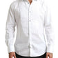 Elegant White Cotton Dress Shirt for Men