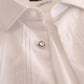 Elegant White Cotton Dress Shirt for Men