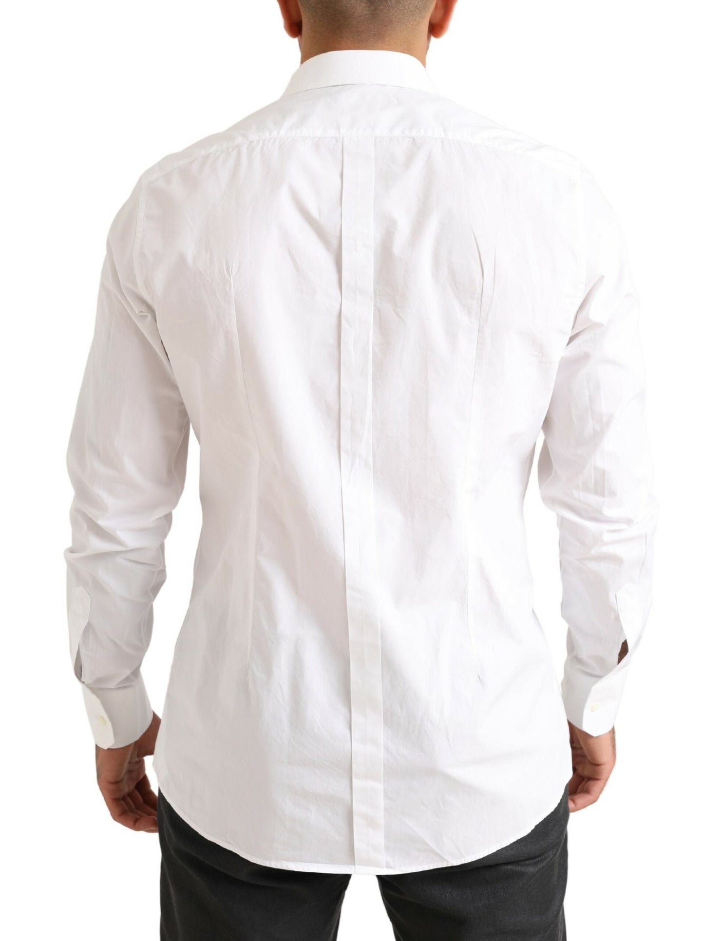 Opulent White Cotton Dress Shirt