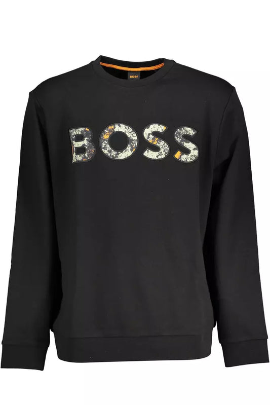 Black Cotton Men Sweater