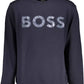 Blue Cotton Men Sweater