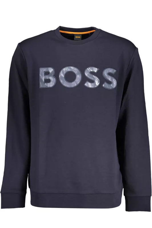 Blue Cotton Men Sweater